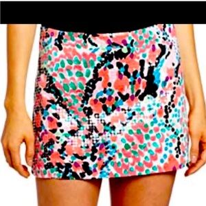 Lilly Pulitzer Pink and Green Mini Sequin Skirt Abstract Mini Skirt